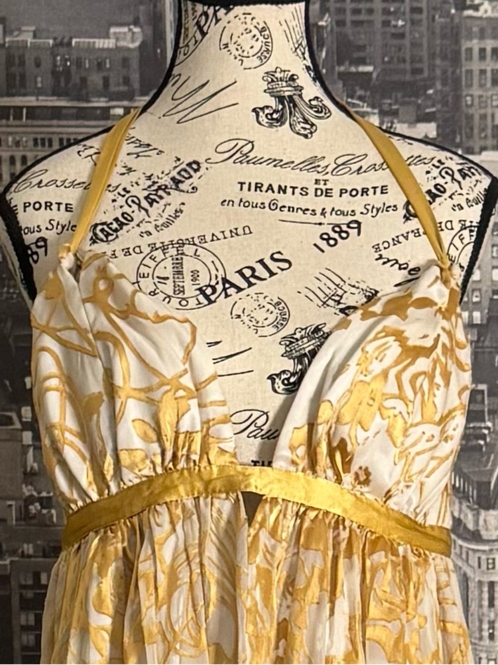 Rose Burnout Halter Dress w. Open Back - Picture 2 of 12